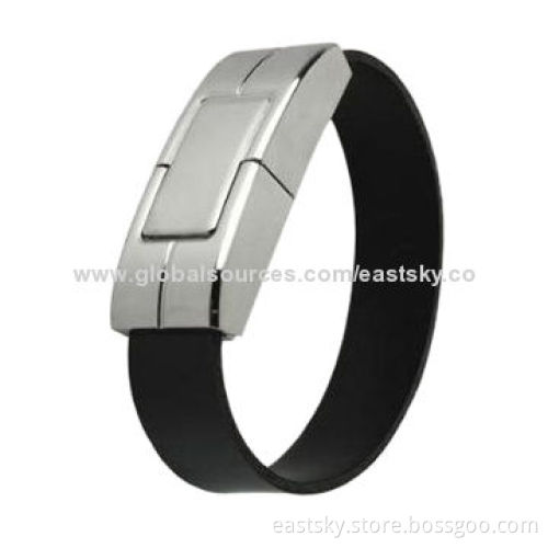 Custom Leather Bracelet Style USB Drive, No Driver Needed, Over Ten Years of Data Retention
